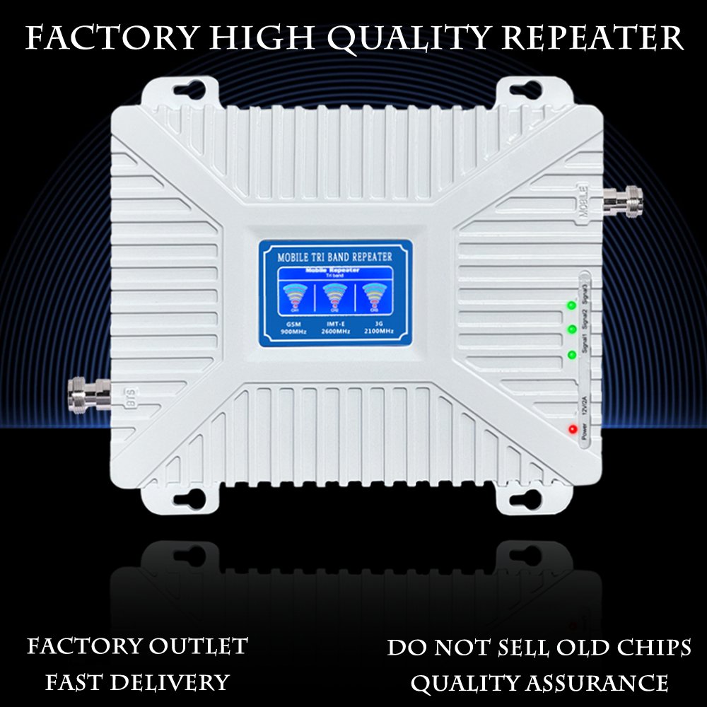 900 2100 2600MHz mobile network repeater 2G 3G 4G GSM WCDMA LTE amplifier 70dB Tri band signal booster amplificateur